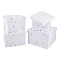 4er Set Geschenkkarton Schleifen-Prägung