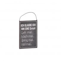 Schild Spruch, GmbH, schwarz, 10 x 15 cm