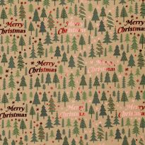 Geschenkpapier Xmas-Motiv, Baum/Schrift, 2 m