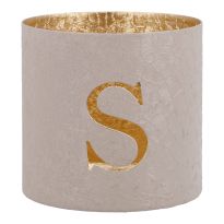 Teelichthalter Buchstabe, S/beige, 7.8 x 7.5 cm
