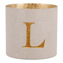 Teelichthalter Buchstabe, L/beige, 7.8 x 7.5 cm