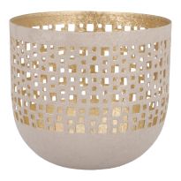 Windlicht Durchbruch, beige, 11.5 x 10.4 cm