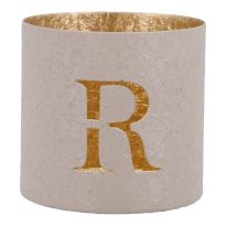 Teelichthalter Buchstabe, R/beige, 7.8 x 7.5 cm