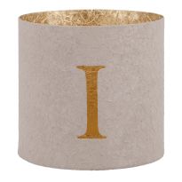 Teelichthalter Buchstabe, I/beige, 7.8 x 7.5 cm