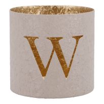 Teelichthalter Buchstabe, W/beige, 7.8 x 7.5 cm