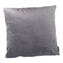 Kissen Samt-Rillen, dunkelgrau, 45 x 45 cm