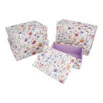 4er Set Geschenkkarton Streublumen, aqua