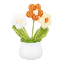 Häkelblume im Topf, 3er Blume