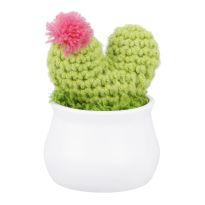 Häkelblume im Topf, Kaktus