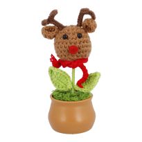 Häkel-Figur im Topf, Xmas/Rentier, 14 cm