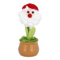 Häkel-Figur im Topf, Xmas/Weihnachtsmann, 14 cm