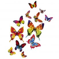 12er Set Deko-Schmetterlinge, multi