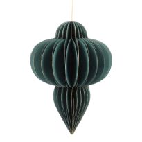 Anhänger Waben-Ornament, dunkelgrün, 30 cm