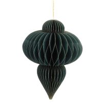 Anhänger Waben-Ornament, dunkelgrün, 18 cm