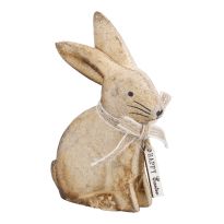 Holz-Hase mit Schleife, natur, 9.5 cm