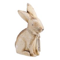 Holz-Hase mit Schleife, natur, 17.5 cm