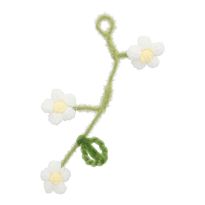 Anhänger Häkelblumen, weiß, 25 cm