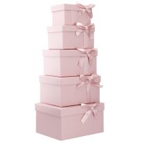 5er Set Geschenkkarton Schleife, altrosa