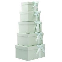 5er Set Geschenkkarton Schleife, mintgrün