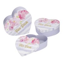 3er Set Geschenkkarton Herzform