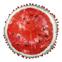 Kissen Frucht mit Pompom, Wassermelone/rot, 40 cm
