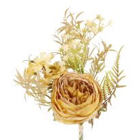 Strauß Herbstrose, beige, 35 cm