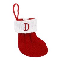 Nikolausstiefel Buchstabe, Strick, D, 18 cm