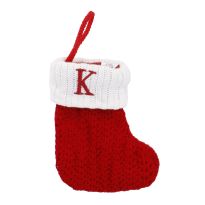 Nikolausstiefel Buchstabe, Strick, K, 18 cm