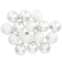 15er Glaskugeln 6 cm, weiß