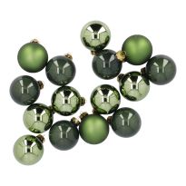 15er Glaskugeln 6 cm, moosgrün
