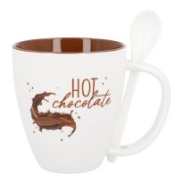 Becher Hot Chocolate mit Löffel, 550 ml