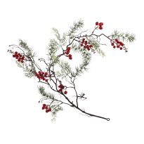 Girlande Zeder/Beeren, grün/weiß, 90 cm