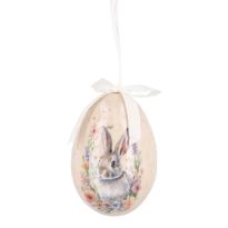 Nostalgie-Ei, Hase/Blumen, 10 cm