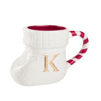 Becher Stiefel mit Buchstabe, K/weiß, 400 ml