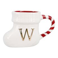 Becher Stiefel mit Buchstabe, W/weiß, 400 ml