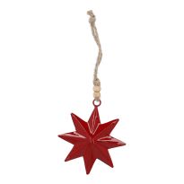 Metall-Anhänger Glanz, Stern/rot, 8 cm