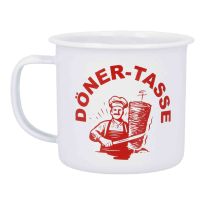 Becher Döner, weiß/rot, 350 ml