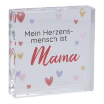 Deko-Würfel Mama, Herzensmensch, 8 x 8 cm