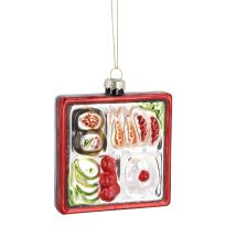Anhänger Fancy, bunt, Sushibox/quadratisch, 9.5 cm