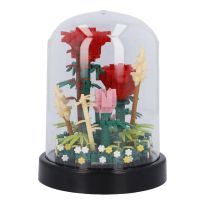 Bausteine-Set 3D, Blume/Glocke/Rose, 14 cm