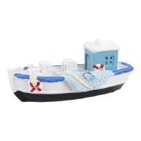 Fischerboot Netz, Netz/weiß, 7 x 3 cm