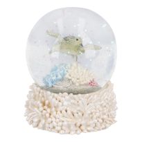 Schneekugel Koralle, grün, 7 x 8 cm