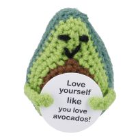 Häkelfigur Spruch, Avocado, 8 cm
