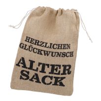 Jutesack Geburtstag, Alter Sack, 30 x 38 cm