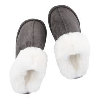 Hausschuhe Slipper, flauschig/grau, Größe 38-39