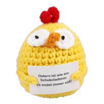 Häkel-Figur mit Spruch, Ostern/Küken, 9 cm