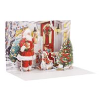 Pop Up Klappkarte 3D, Santa/Hund
