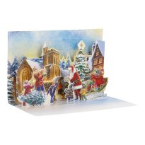 Pop Up Klappkarte 3D, Weihnachtsdorf
