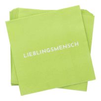 Serviette Lieblingsmensch, grün, 20 Stück
