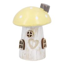 Deko-Haus Pilz mit Punkten, gelb/rund, 6 cm